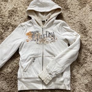 Ivory hooded sweatshirt. Hurley brand. Size Small. $23